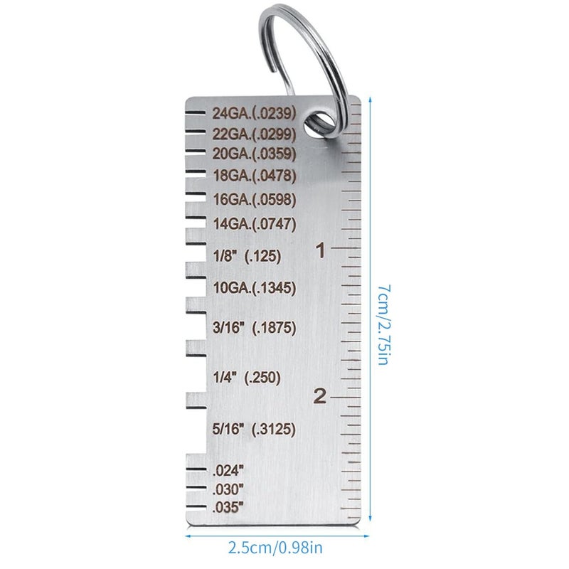LiebeWH Wire Metal Sheet Thickness Stainless Steel Welding Gage Clarity Reading Plated Size Inspection Tool - Image 2