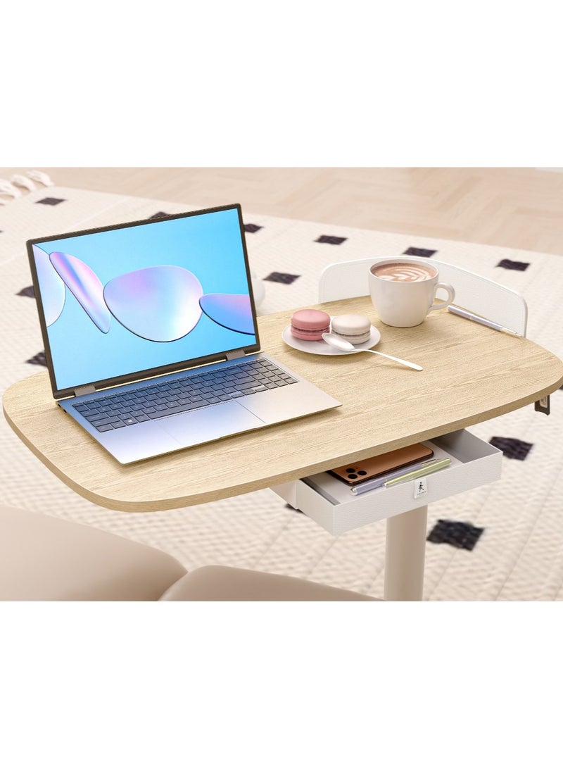 KINGSMITH Kingsmith ETD2 White Color Table | Lockable 360 degrees wheels | pneumatic manual 72-108 cm height adjustment - Image 4