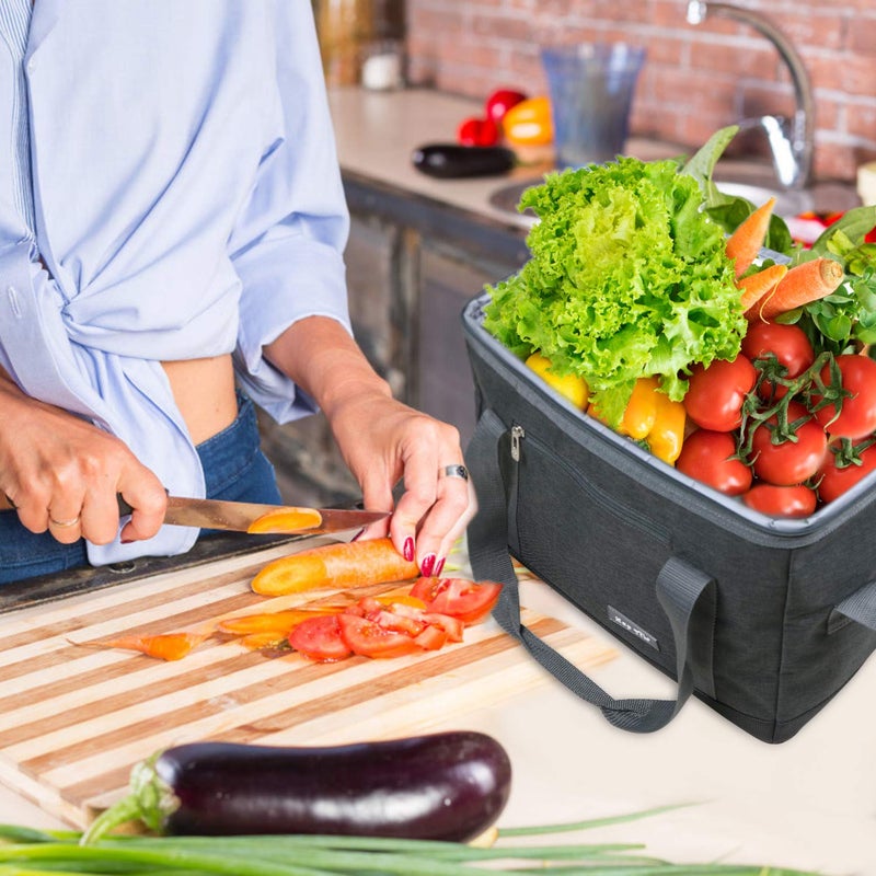 Hap Tim Soft Cooler Bag 40Can Large Reusable Grocery Bags Soft Sided Collapsible Travel Cooler for Outdoor Travel Hiking Beach Picnic BBQ PartyUS13634Blue Grey - Image 5