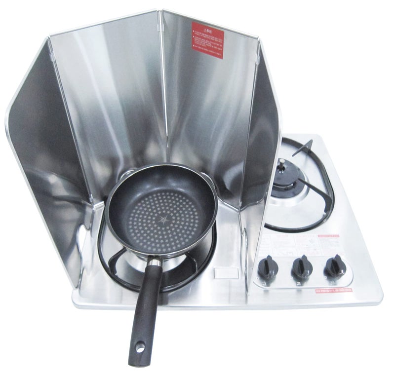 BLUE HOME Splatter Guard for Cooking - Grease Splatter Screen - 4 Sided Splatter Guard Compact Type - Stainless Steel - Unfold 33.26 in x 14.17 in - Fold 8.26 in x 14.17 in x 0.86 in  - Image 1