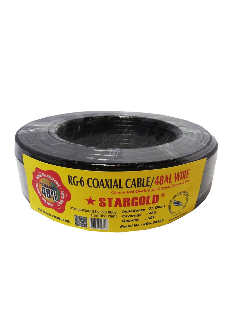 Stargold RG6 Coaxial Cable 48AL Wire 50Y Impedance 75 ohms Coverage Area 48 Percentage High Quality Signal Cable - Image 1