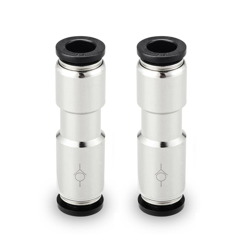 Yoebor 1/2" OD Check Valve Push to Connect One Way Inline Air Pneumatic Valves, Nickel Plated Brass & Plastic (Pack of 2)