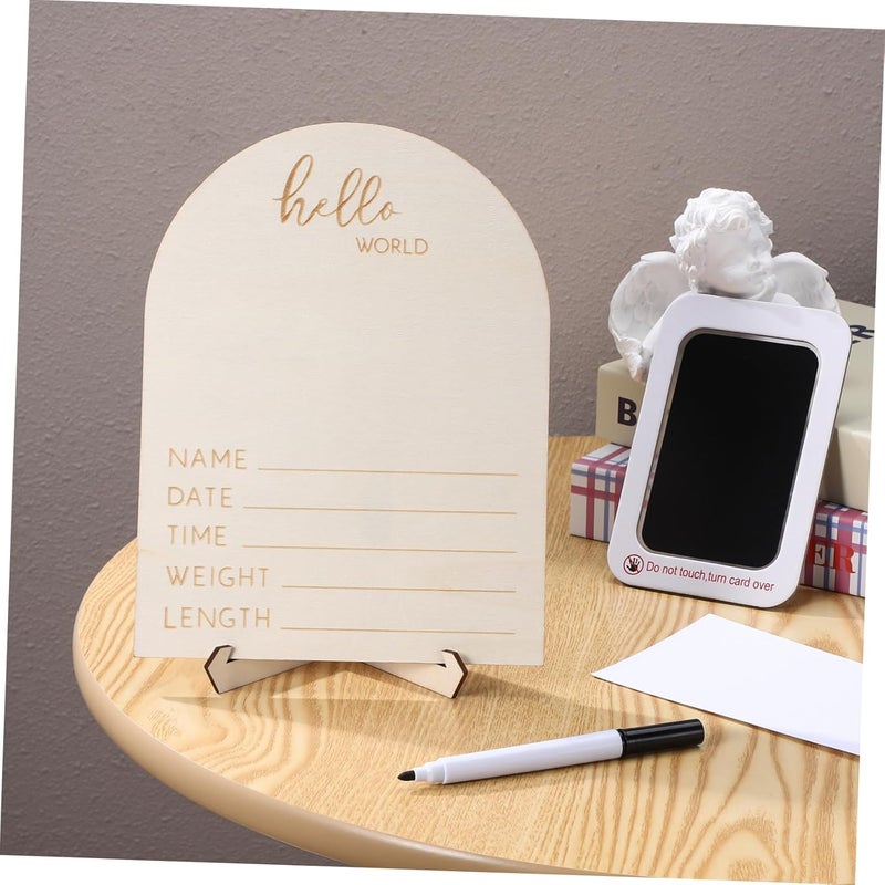 SUPVOX Ultrasonic Photo Frame Name Welcome Nursery Picture Frame Sonogram Photo Decor Girl Shower Sonogram Picture Heartbeat Display Boxwood - Image 5