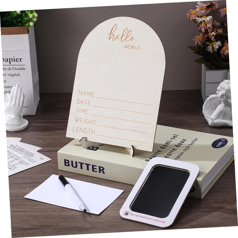 SUPVOX Ultrasonic Photo Frame Name Welcome Nursery Picture Frame Sonogram Photo Decor Girl Shower Sonogram Picture Heartbeat Display Boxwood - Image 4