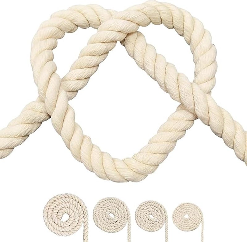 NEWZON 1/2 Inch (Half Inch) Strong Thick Cotton Rope for Craft, Swing, Tug of War, Hanging, Gym, Decoration, Nautical, Landscaping, Railings, Hammock Etc. (35 FEET) - Image 1