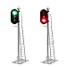 Evemodel JTD433GYR 2PCS Model Railroad Train Signals 3Lights Block Signal 143 O Scale 12V GreenYellowRed Traffic Lights for Train Layout New - Image 3