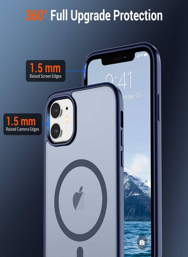 SUPFINE Magnetic for iPhone 11 Phone Case(Compatible with MagSafe)(Military Grade Drop Protection) Translucent Matte Shockproof Phone Cover, Navy Blue - Image 4
