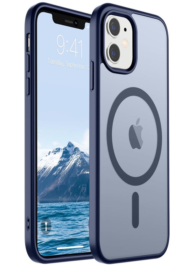 SUPFINE Magnetic for iPhone 11 Phone Case(Compatible with MagSafe)(Military Grade Drop Protection) Translucent Matte Shockproof Phone Cover, Navy Blue - Image 1