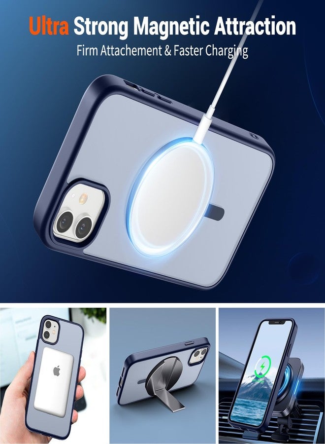 SUPFINE Magnetic for iPhone 11 Phone Case(Compatible with MagSafe)(Military Grade Drop Protection) Translucent Matte Shockproof Phone Cover, Navy Blue - Image 5