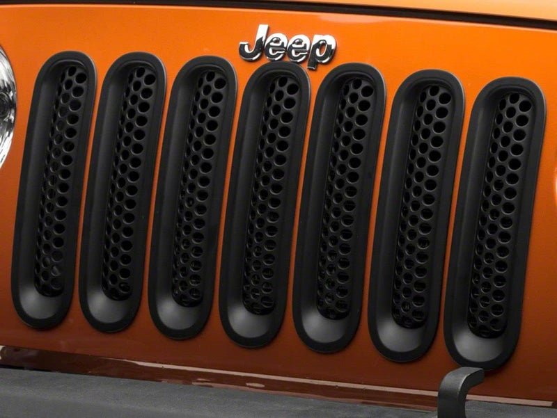 RED ROCK 4x4 Honeycomb Grille Inserts for Jeep Wrangler JK (2007-2018) - Matte Black - Image 1