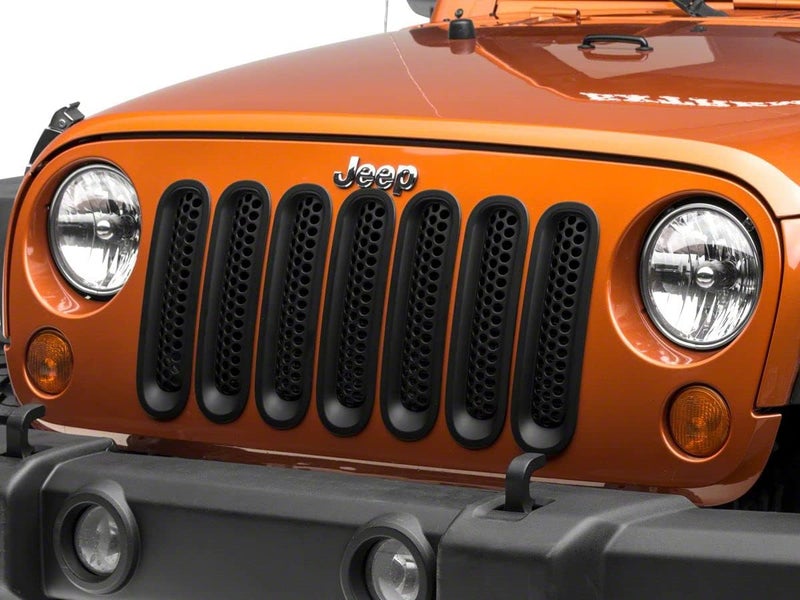 RED ROCK 4x4 Honeycomb Grille Inserts for Jeep Wrangler JK (2007-2018) - Matte Black - Image 4