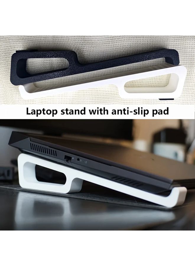 Adjustable Laptop Stand With Cooling System Sturdy Base Enhanced Airflow White - Image 1