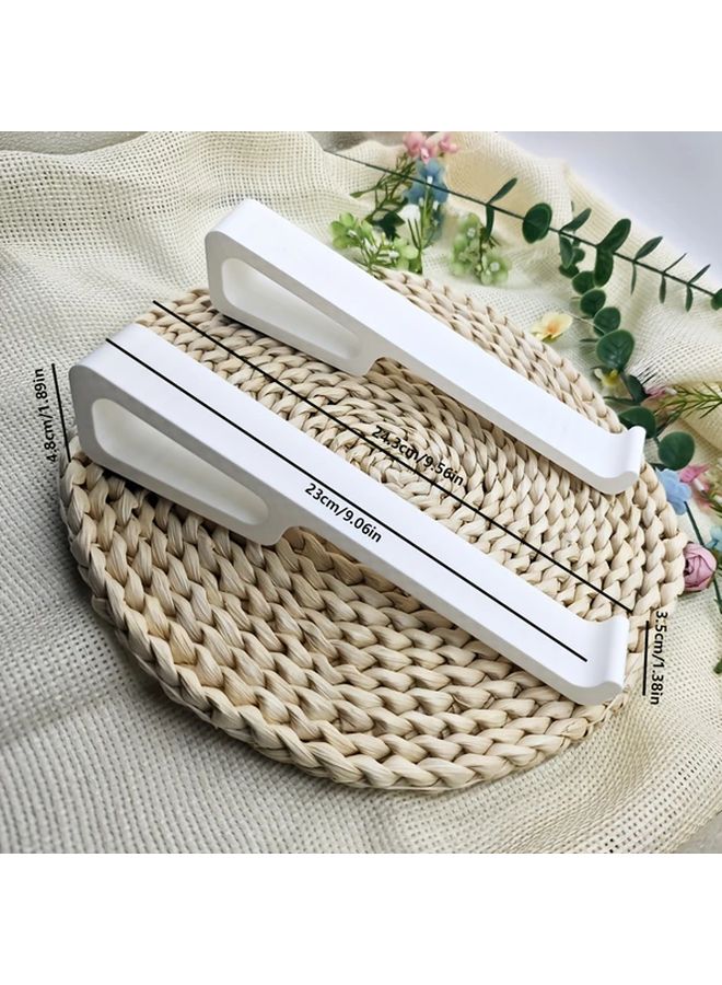 Adjustable Laptop Stand With Cooling System Sturdy Base Enhanced Airflow White - Image 2