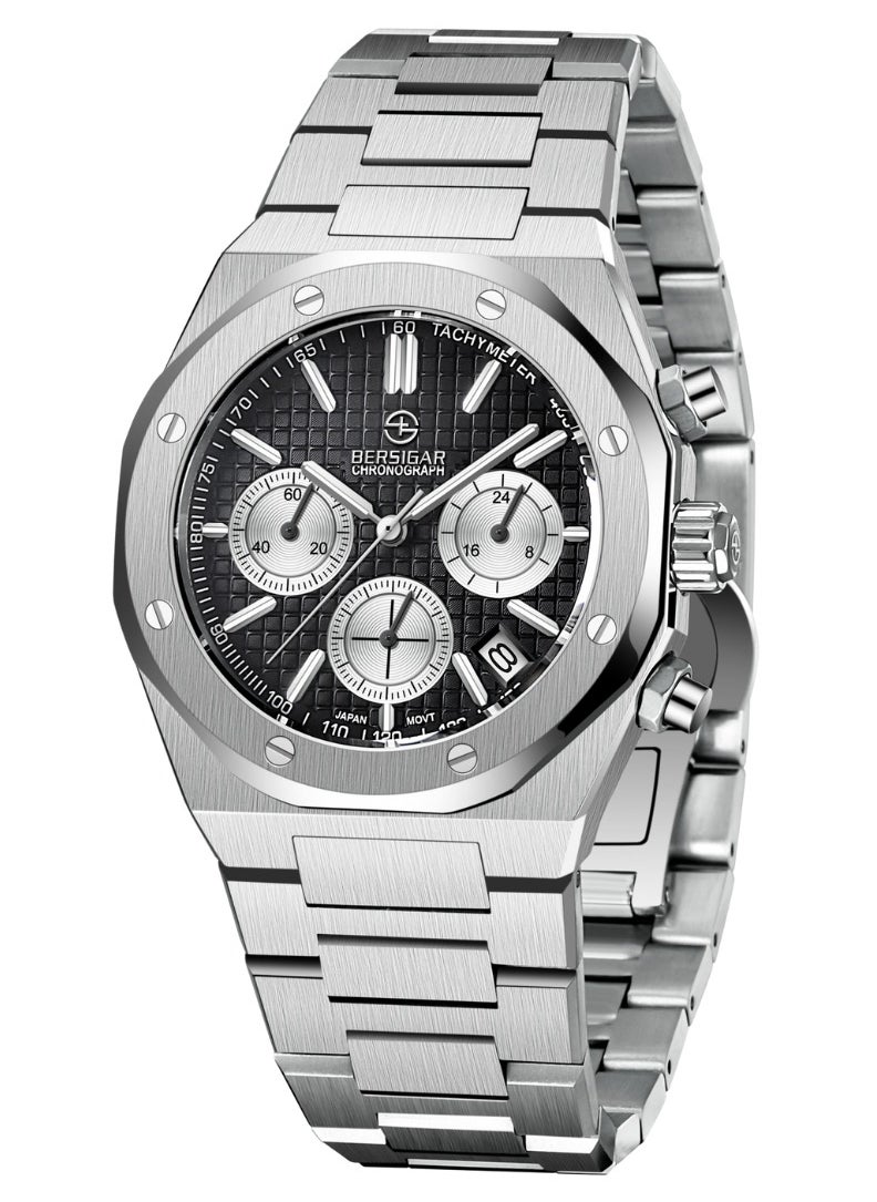 BERSIGAR - Bersigar BG-1707 Allegro Luxury Design Stainless Steel Chronograph Water Resistant Watch - Image 1