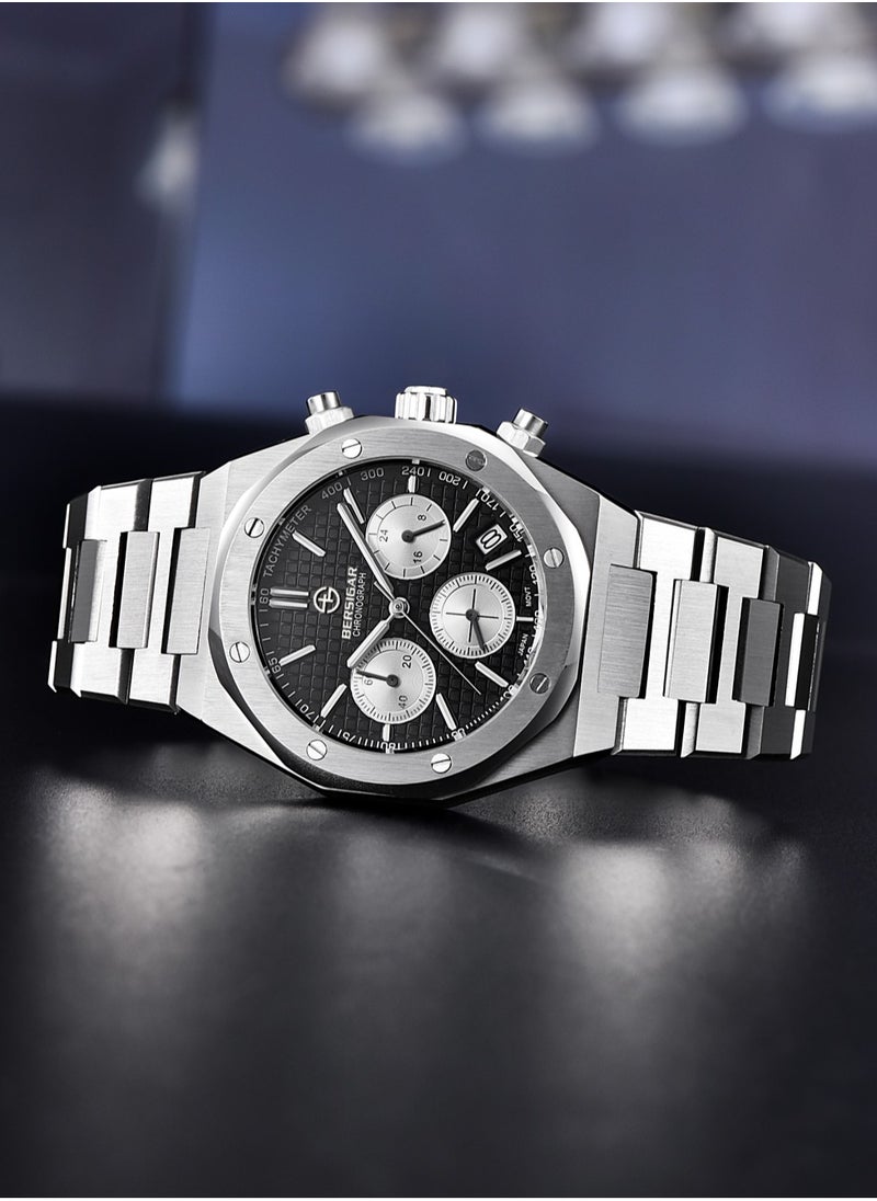 BERSIGAR - Bersigar BG-1707 Allegro Luxury Design Stainless Steel Chronograph Water Resistant Watch - Image 1