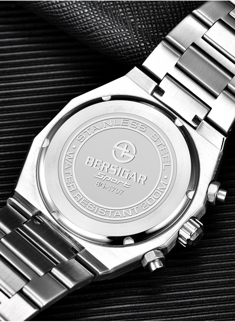 BERSIGAR - Bersigar BG-1707 Allegro Luxury Design Stainless Steel Chronograph Water Resistant Watch - Image 1