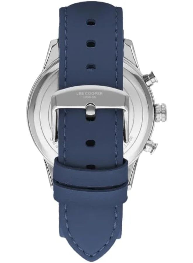 Lee Cooper Lee Cooper Men's VX9NE1 Movement Watch, Multi Function Display and Leather Strap - LC07855.399, Blue