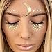 LINGPAR 3 Sheets Face Tattoo Sticker Metallic Shiny Temporary Water Transfer Tattoo for Professional Make Up Dancer Costume Parties Shows Gold Glitter - Image 4