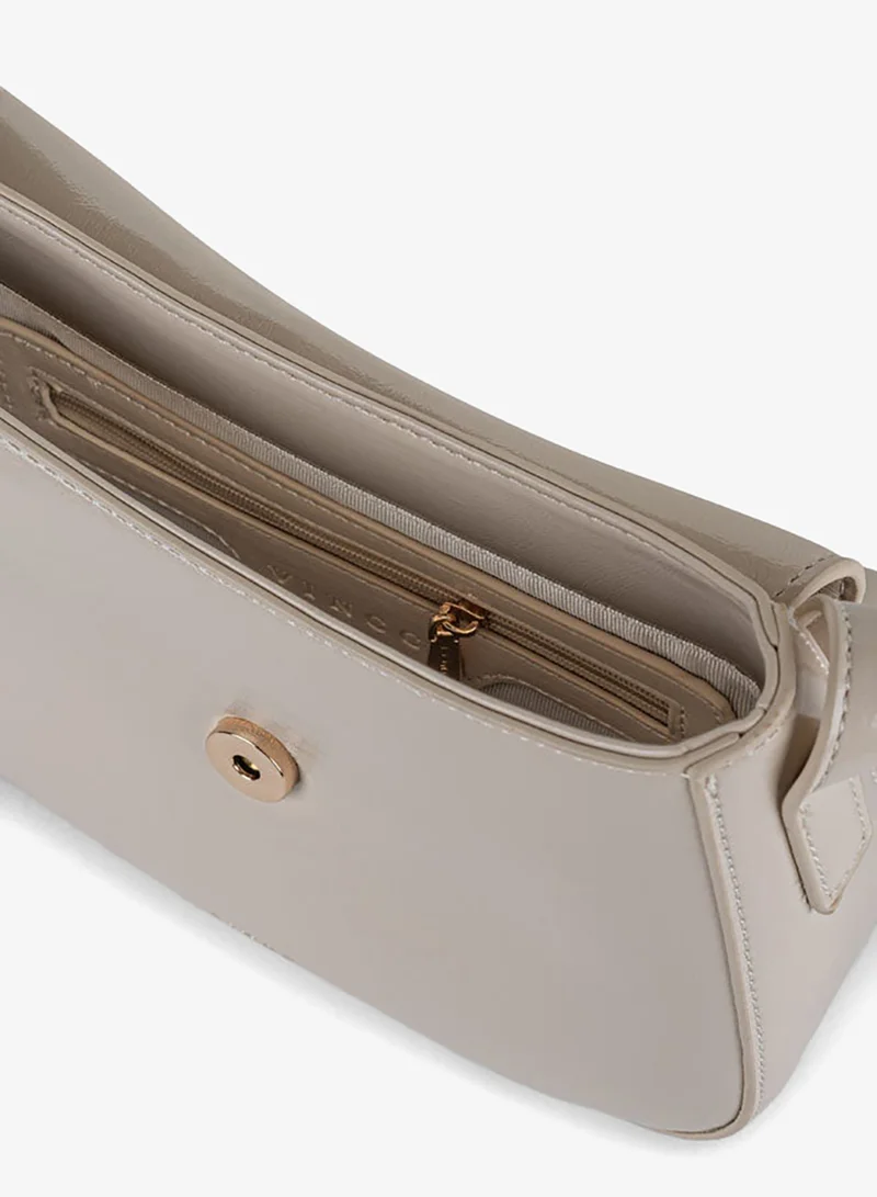 Vincci Beige Women Solid Shoulder Bag with Adjustable Strap And Zip Closure for Women | Best Price UAE