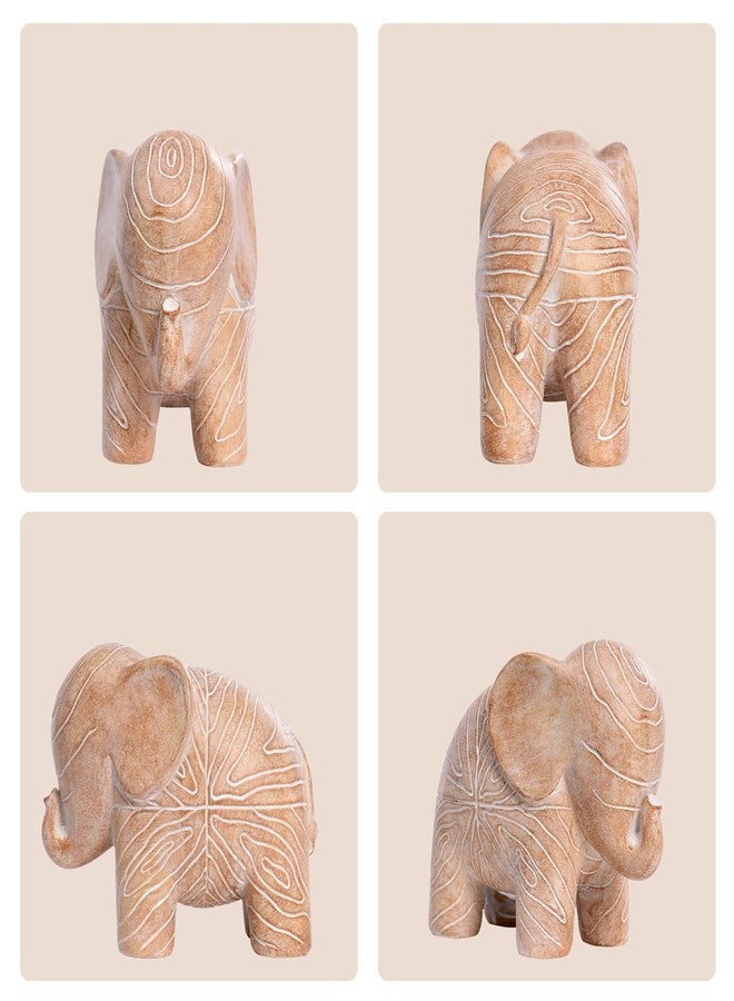 Kakizzy Elephant Statue, African Animal Decor, Wooden Elephant Gift for Women, Boho Decor for Living Room, Shelf, Office（1Pack, Small ） - Image 3
