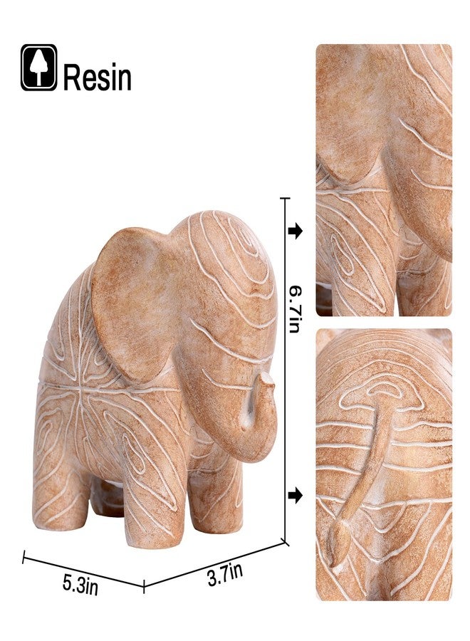 Kakizzy Elephant Statue, African Animal Decor, Wooden Elephant Gift for Women, Boho Decor for Living Room, Shelf, Office（1Pack, Small ） - Image 2