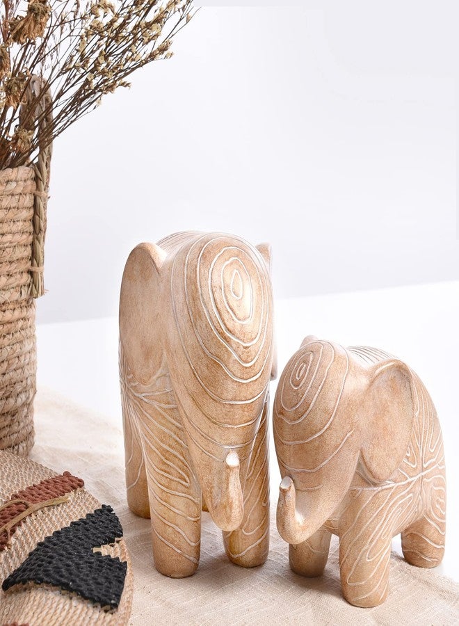 Kakizzy Elephant Statue, African Animal Decor, Wooden Elephant Gift for Women, Boho Decor for Living Room, Shelf, Office（1Pack, Small ） - Image 5