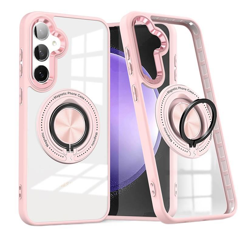 MagSafe iPhone 16 Pro Max Acrylic Case Protective TPU + for iPhone 16 16 Plus 16 Pro 16 Pro Max with Kickstand in Pink - Image 1
