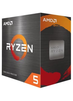معالج AMD رايزن 5 لجهاز كمبيوتر مكتبي 5600 سداسي النواة ومدعوم بـ 12 مسارًا وغير مغلق مع مبرد رايث ستيلث