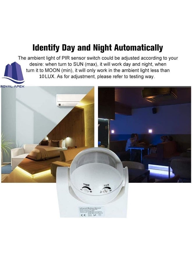 Royal Apex Motion Sensor Switch Ac 220V-240V 180 Degree Outdoor Ip44 Security Pir Infrared Movement Detector Max 12M 10-2000Lux Energy-Saving Automatic Lighting Switch - Image 5