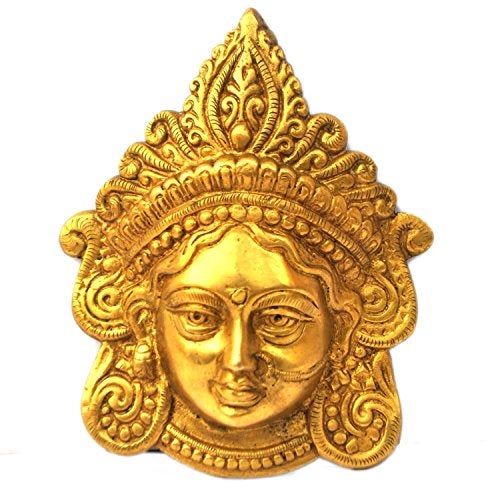 Idol Collections Goddess Maa Durga Brass Metal Made Hanging Wall Decor Antique Finish - Image 3