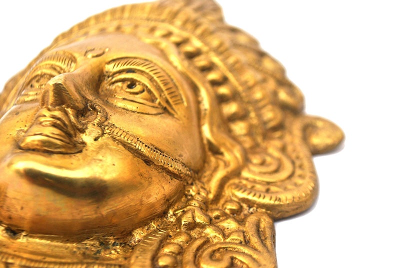 Idol Collections Goddess Maa Durga Brass Metal Made Hanging Wall Decor Antique Finish - Image 4
