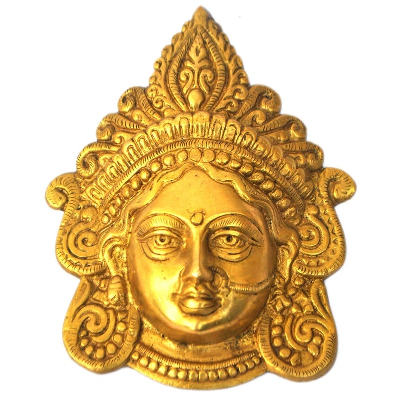 Idol Collections Goddess Maa Durga Brass Metal Made Hanging Wall Decor Antique Finish - Image 5