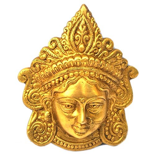 Idol Collections Goddess Maa Durga Brass Metal Made Hanging Wall Decor Antique Finish - Image 2