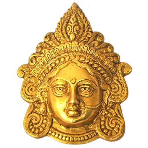 Idol Collections Goddess Maa Durga Brass Metal Made Hanging Wall Decor Antique Finish - Image 1