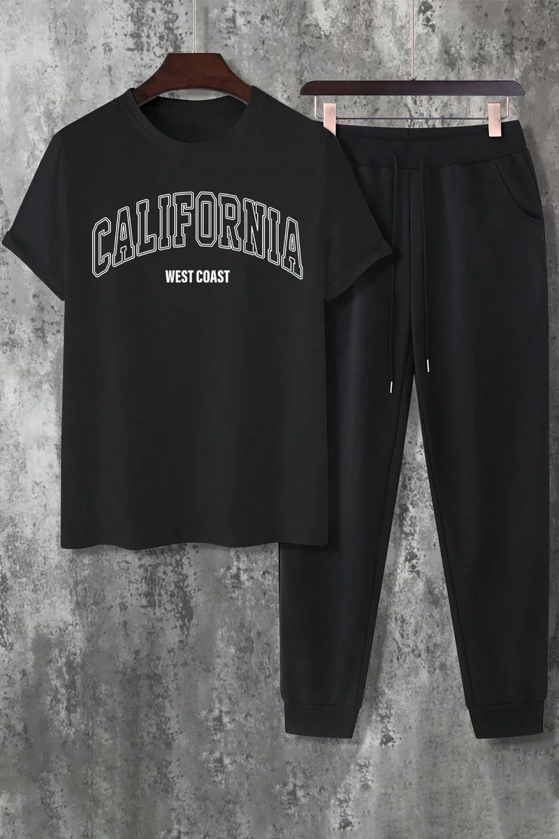 ONLYTRENDWEAR Unisex California 2-Piece Tracksuit Set S.m. Black