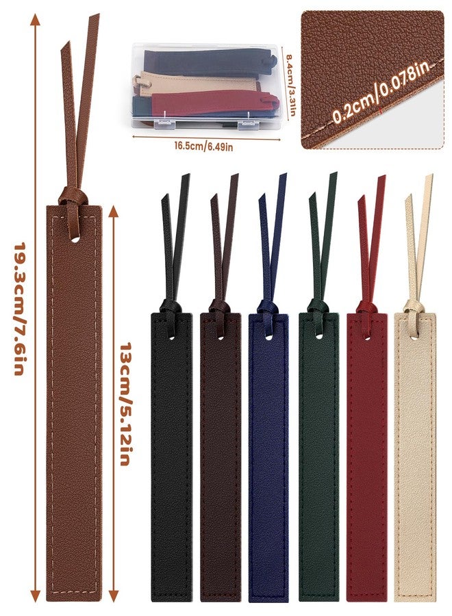 kdafio 7 Pcs Leather Bookmark, Classic Stitched Bookmark with Leather Rope, Bookmarks for Men, Handmade Stitched Book Marks Page Markers for Book Reader Teachers Students School Office - Image 2