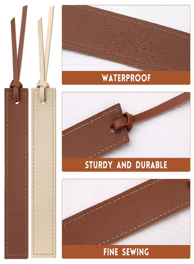 kdafio 7 Pcs Leather Bookmark, Classic Stitched Bookmark with Leather Rope, Bookmarks for Men, Handmade Stitched Book Marks Page Markers for Book Reader Teachers Students School Office - Image 3