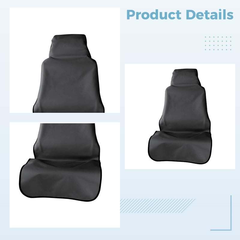 Waterproof Dog Car Seat Cover 57 X 31 Inches Black Single Layer Oxford Fabric Car Seat Protector With Buckle - Image 3