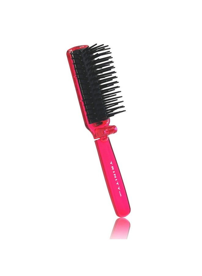 VESS Trinityfolding Hair Brush Foldable Anti Static Hair Detangler Brush Women Travel Size Hair Detangling Brush Hair Styling Brush For Toiletry Bag Travel Purse Locker Gym - Image 1
