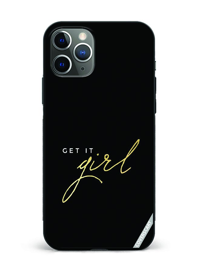 Protective Case Cover For Apple iPhone 11 Pro Get It Girl Design Black