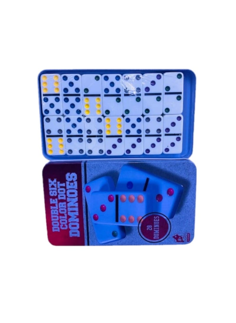 Domino مجموعة دومينو بنقاط ملونة مزدوجة 6