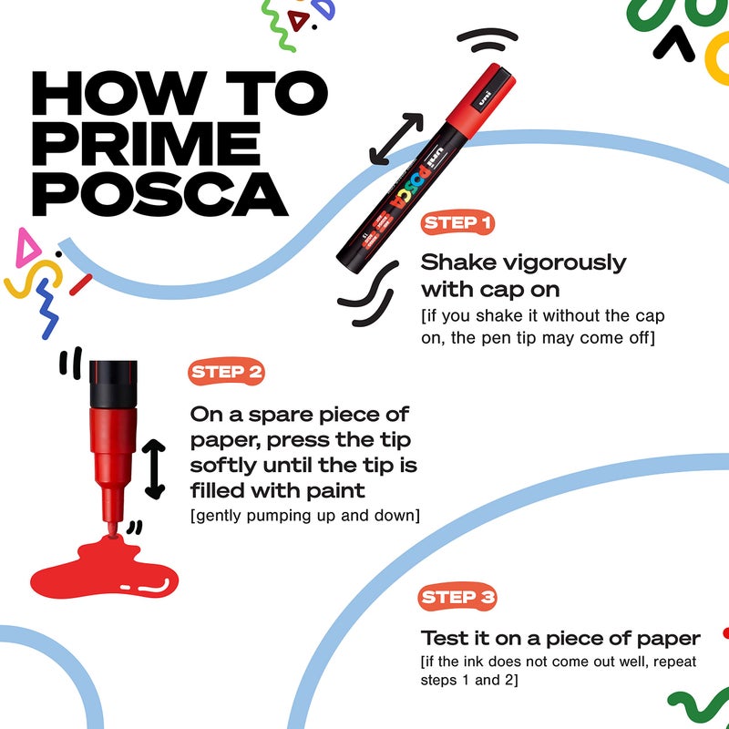 POSCA Uni POSCA Paint PCM-22 MOP'R Marker Black with XXL (3-19mm) Round Tip, Versatile for Multiple Surfaces, ACMI-Certified Non-Toxic Formula Ensuring Safety and Quality - Image 2