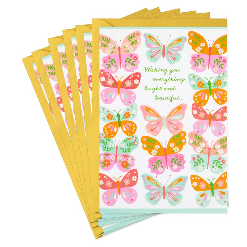 Hallmark Pack of Easter Cards, Butterflies (6 Cards with Envelopes) - Image 1