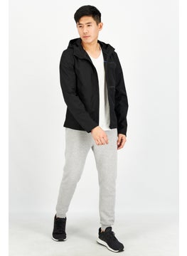 GEOX Men Solid Hooded Jacket, Black  - Image 4