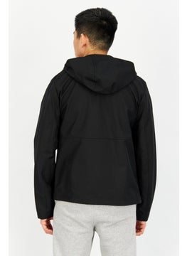 GEOX Men Solid Hooded Jacket, Black  - Image 2
