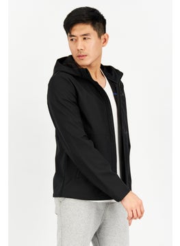 GEOX Men Solid Hooded Jacket, Black  - Image 3