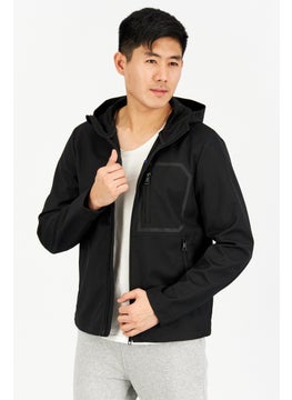 GEOX Men Solid Hooded Jacket, Black  - Image 1