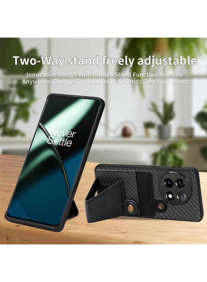 اس-توب جراب هاتف OnePlus 11 من ألياف الكربون مع حامل بطاقة على شكل حرف K - Image 4