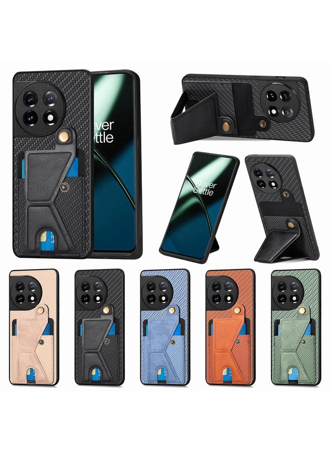 اس-توب جراب هاتف OnePlus 11 من ألياف الكربون مع حامل بطاقة على شكل حرف K - Image 5