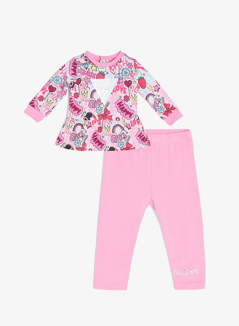 GUESS Kids Set Long Sleeve Active Top+Leggings - Image 1